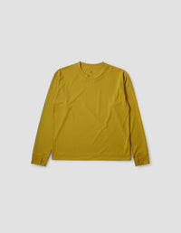 MIZUNO LONG SLEEVE TRAINING TOP | RECYCLED POLYESTER JERSEY | TURMERIC