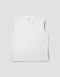 MIZUNO TRAINING VEST | COTTON POLYESTER JERSEY | WHITE