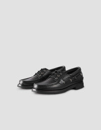 DECK SHOES | LEATHER | BLACK