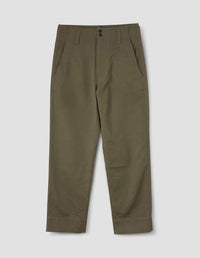 MHL. DROPPED LOOP TROUSERS | SOFT COTTON DRILL | KHAKI GREEN