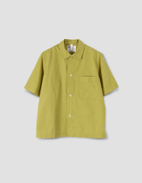 MHL. SHORT SLEEVE PJ SHIRT | COMPACT COTTON POPLIN | FRESH OLIVE