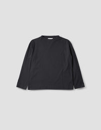 MHL. SMOCK NECK T SHIRT | LIGHT COTTON JERSEY | OFF BLACK