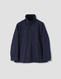 MHL. STAND COLLAR ANORAK | PROOFED COTTON NYLON | NAVY