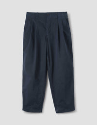 MHL. STITCH PLEAT TROUSERS | TOUGH COTTON TWILL | DARK INK