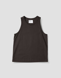 MHL. SURPLUS VEST | HEAVY COTTON JERSEY | DARK CHOCOLATE