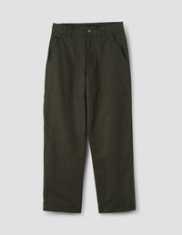 MHL. TOOL POCKET TROUSERS | COMPACT COTTON CANVAS | UNIFORM GREEN