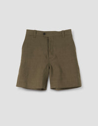 RELAXED SHORTS | COMPACT LINEN TWILL | KELP