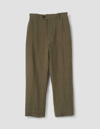 RELAXED TROUSERS | COMPACT LINEN TWILL | KELP