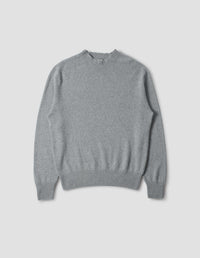 SEAMLESS CREW NECK | CASHMERE COTTON | HEATHER GREY