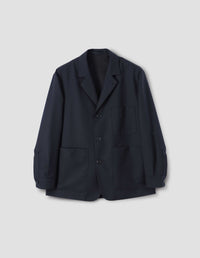 SHIRT CUFF BLAZER | YARN DYE WOOL | INK