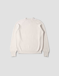 SIMPLE RIB CREW NECK | COTTON WOOL | ECRU