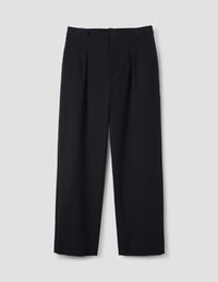 WIDE BELT LOOP TROUSERS | DENSE COTTON DRILL | BLACK