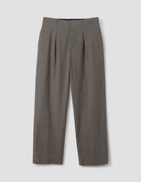 WIDE BELT LOOP TROUSERS | DENSE COTTON DRILL | PEBBLE