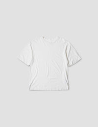 MHL. SIMPLE T SHIRT | COTTON LINEN JERSEY
 | WHITE