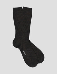 FULL RIB SOCK | FINE MERINO
 | DARK BROWN