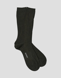 FULL RIB SOCK | FINE MERINO
 | DARK OLIVE