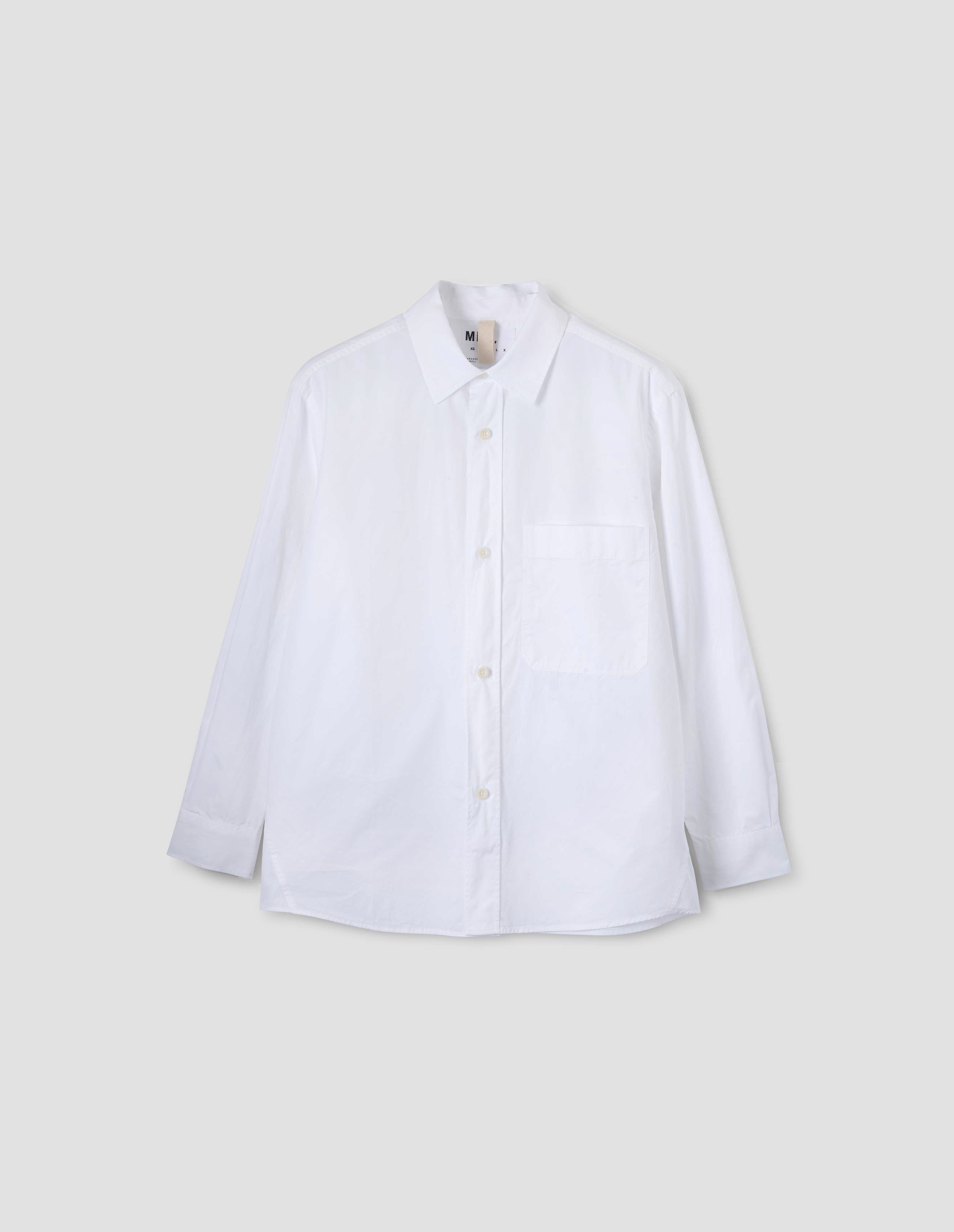 MHL. BASIC SHIRT | COMPACT COTTON POPLIN | WHITE