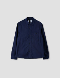 MHL. OVERALL SHIRT | INDIGO COTTON PLAINWEAVE  | INDIGO