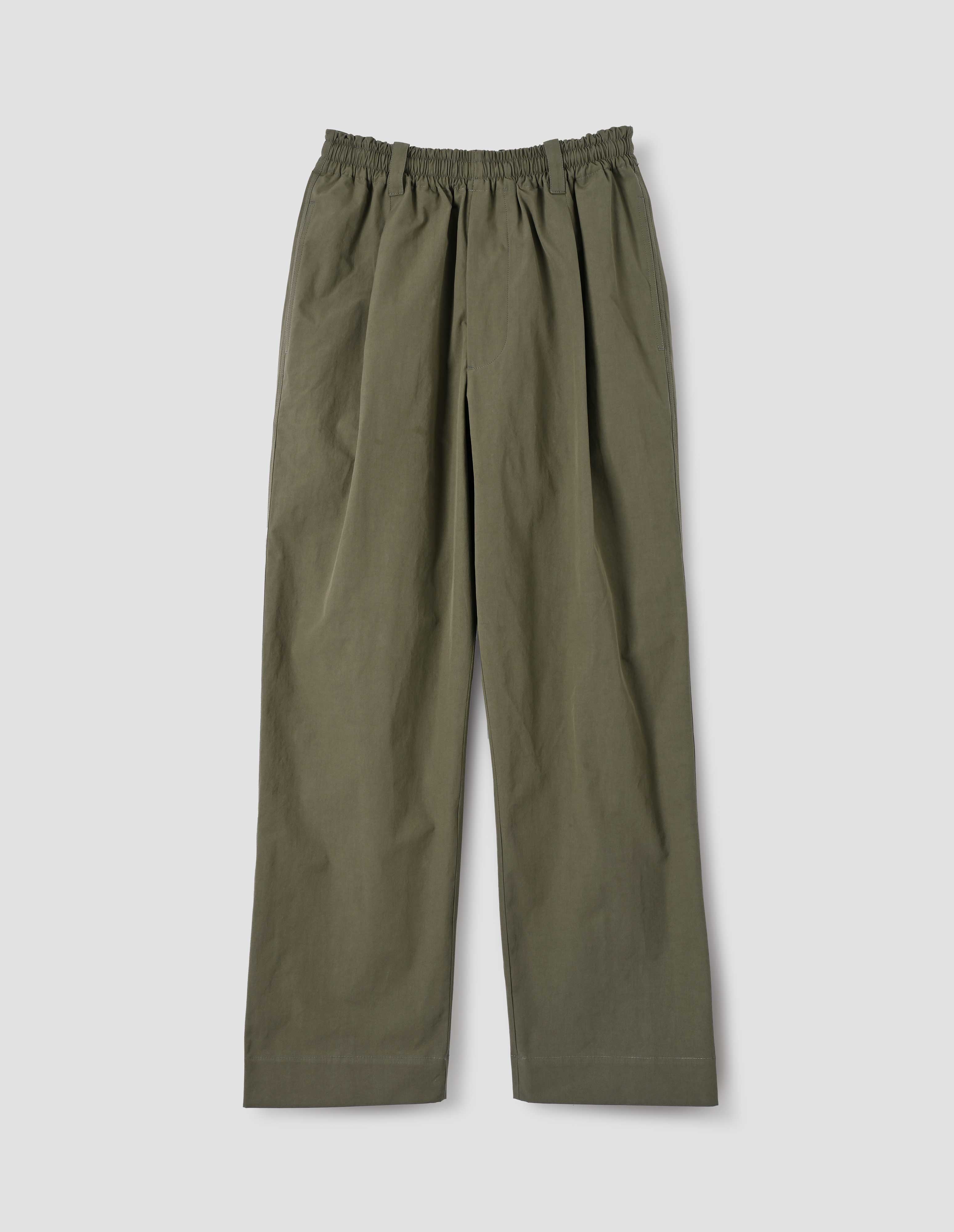 PULL ON TROUSER | DENSE COTTON POPLIN | KHAKI GREEN