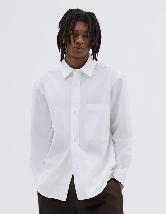 MHL. BASIC SHIRT | COMPACT COTTON POPLIN | WHITE