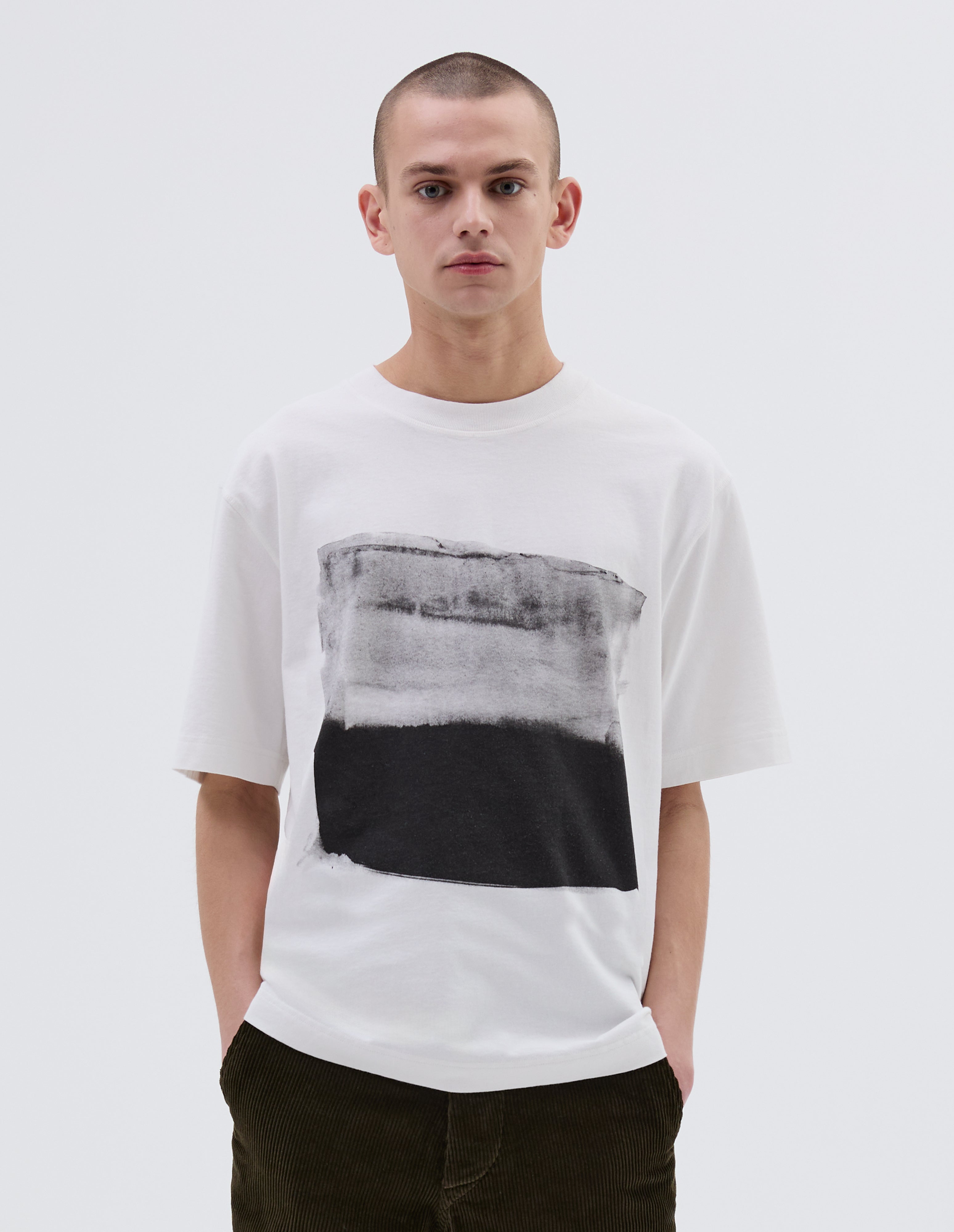 Off white matt cotton T shirt MHL. by Margaret Howell