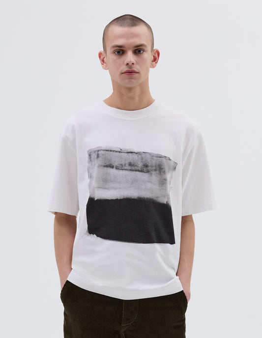 MHL. ABSTRACT STRIPE T SHIRT | MATTE JERSEY
 | OFF WHITE