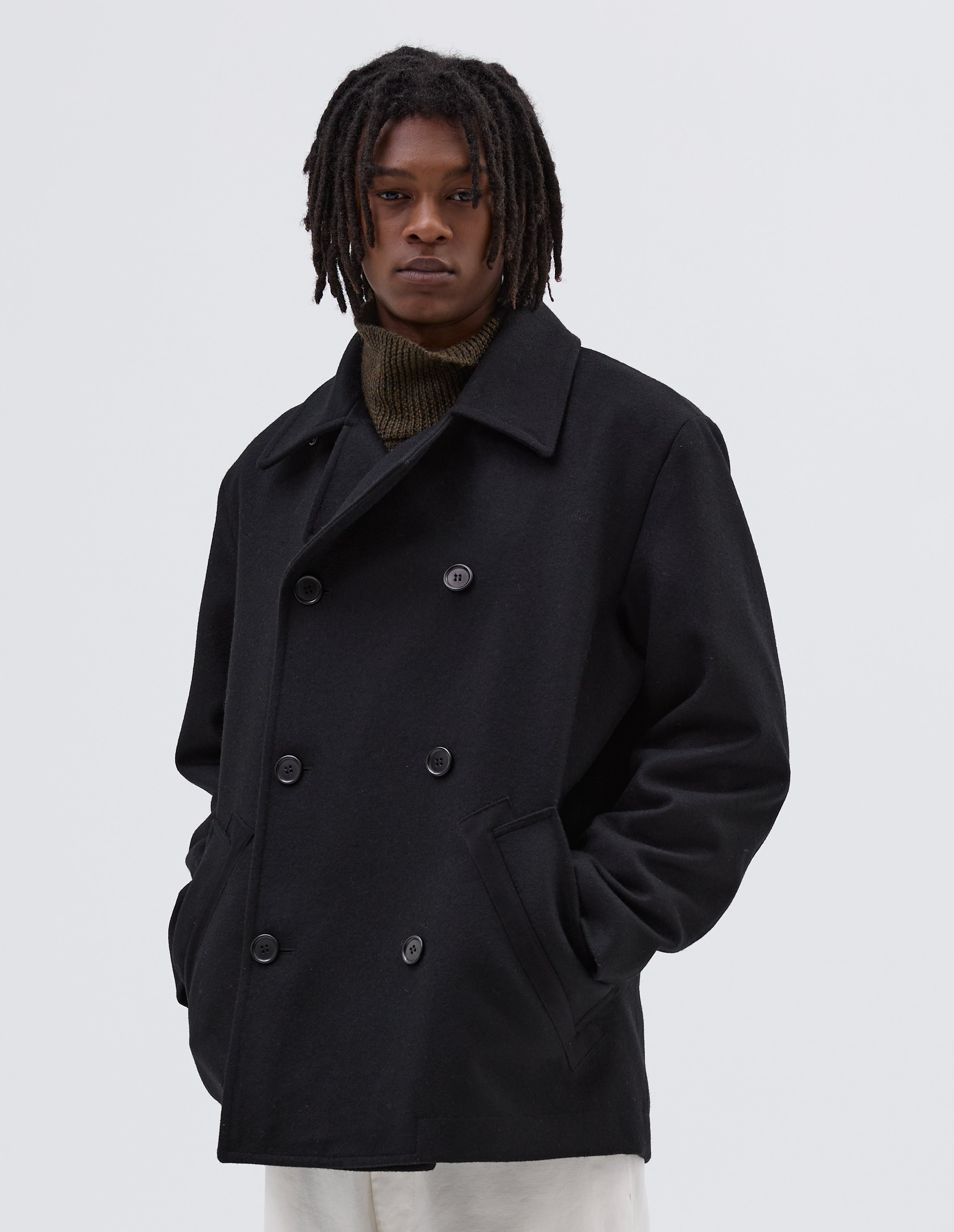 Pea coat black online