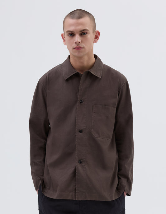 MHL. PJ SHIRT | COMPACT COTTON POPLIN
 | CAROB