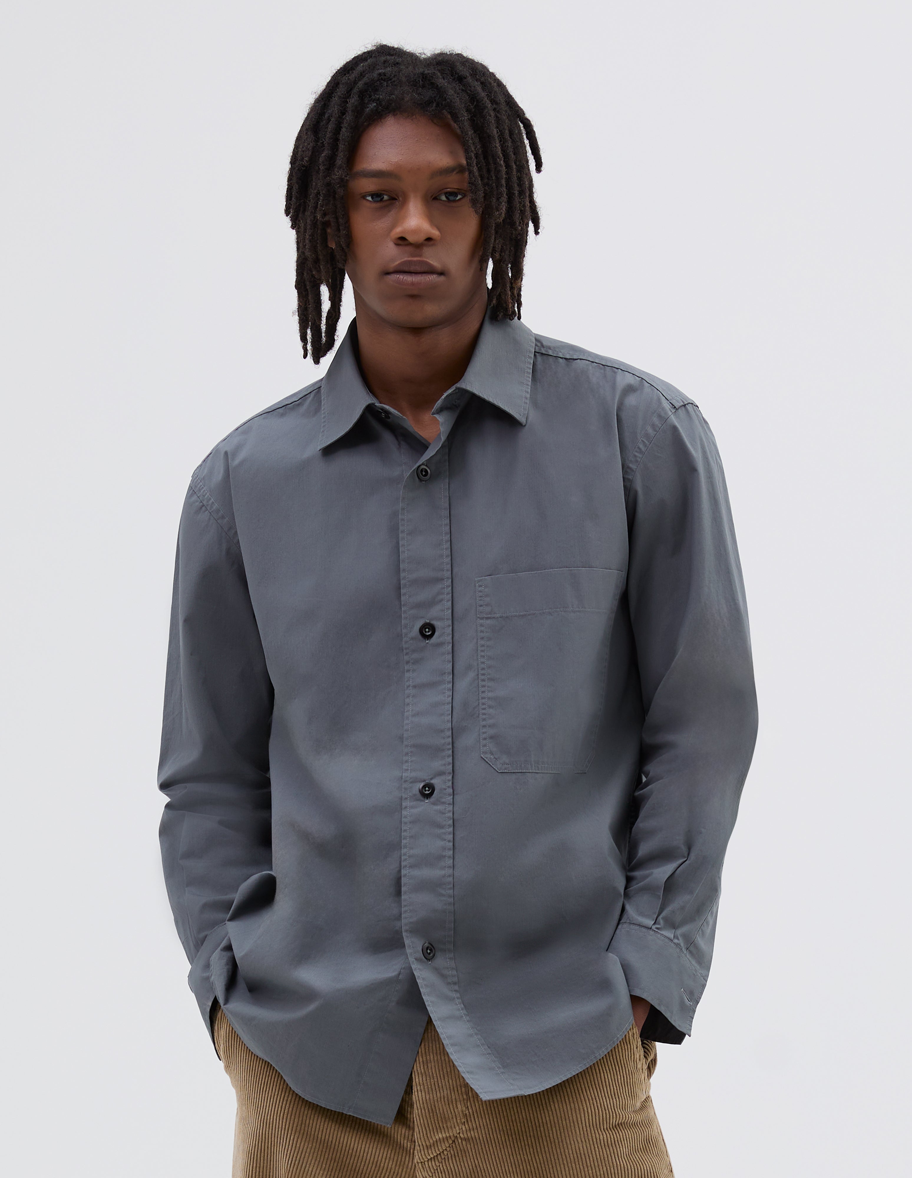 Slate blue cotton poplin shirt | MHL. by Margaret Howell