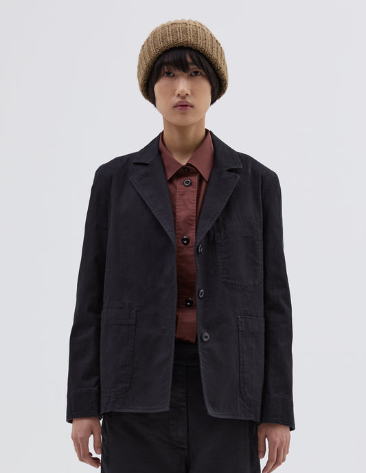 MHL. ASYMMETRIC BLAZER | INDIGO TWILL | INDIGO