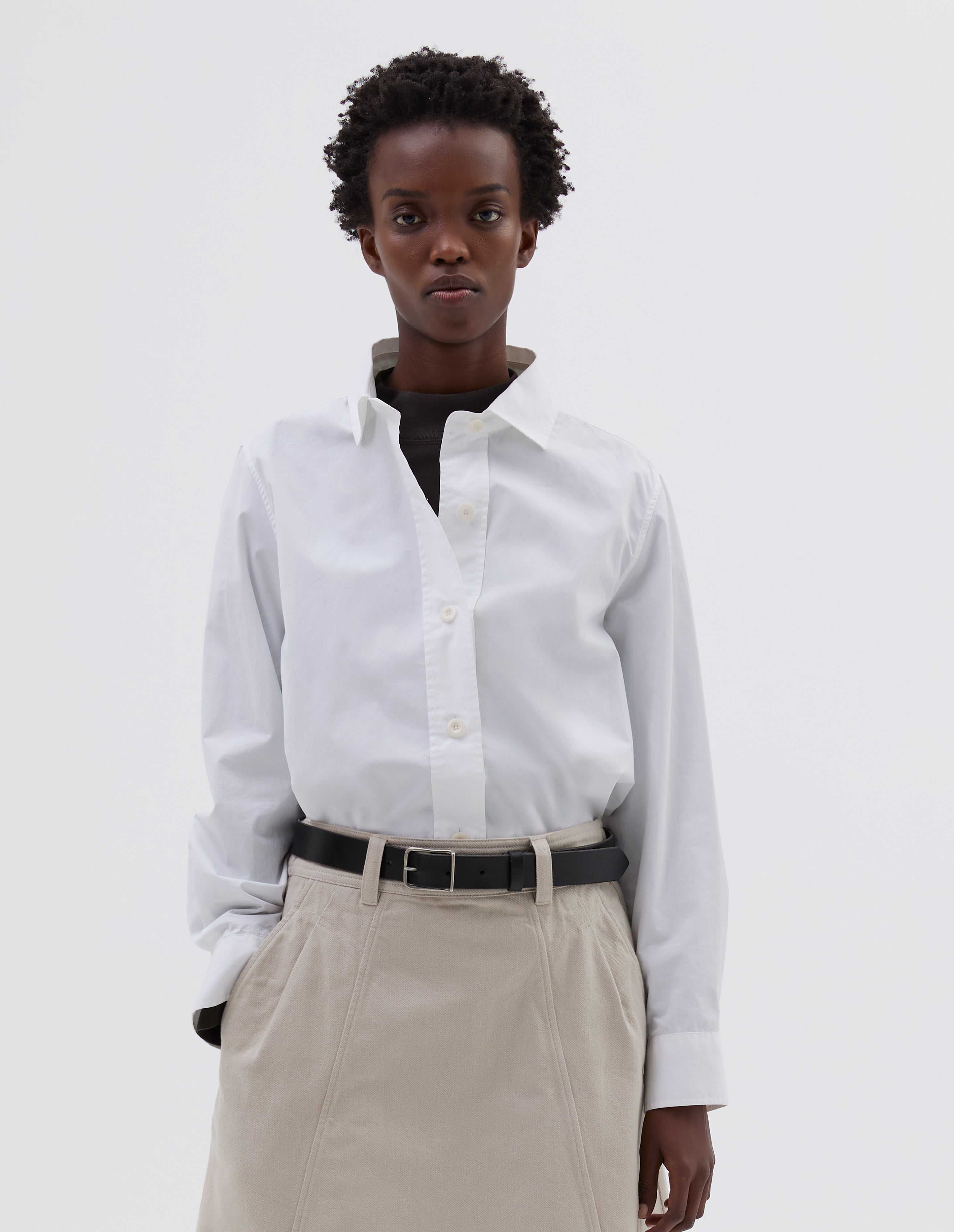 MHL. SIMPLE SHIRT | COMPACT COTTON POPLIN | WHITE