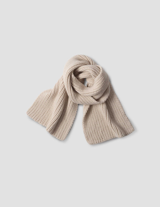 CHUNKY RIB SCARF | MERINO CASHMERE | CREAM