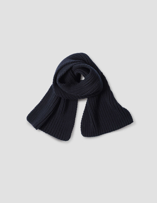 CHUNKY RIB SCARF | MERINO CASHMERE | NAVY