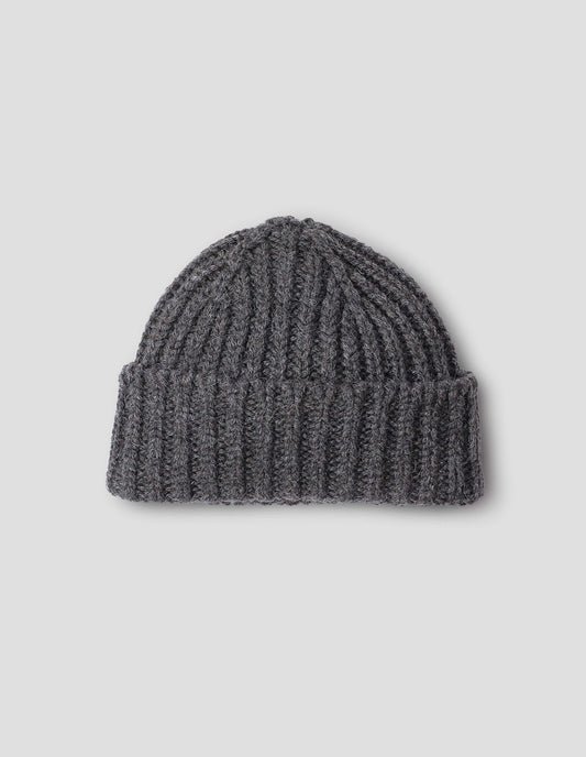 MHL. HEAVY RIB HAT | BRITISH WOOL | GRAPHITE