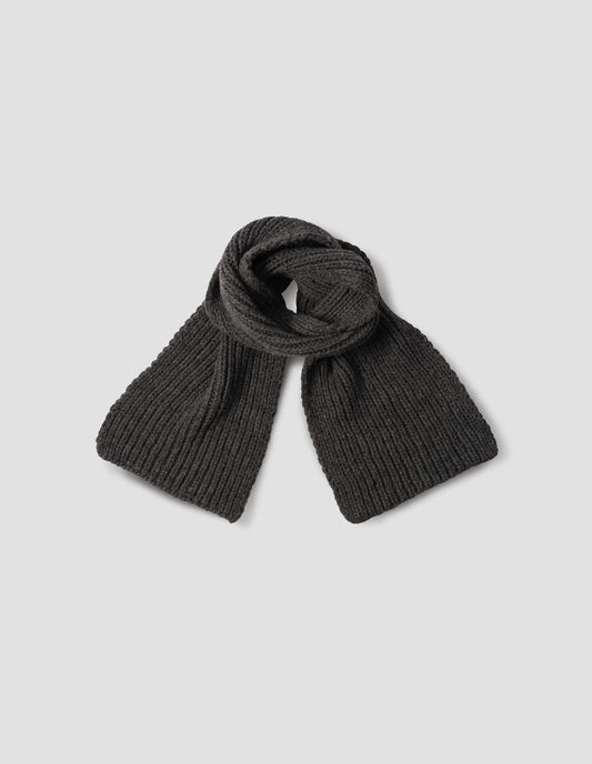 MHL. HEAVY RIB SCARF | BRITISH WOOL | GRAPHITE