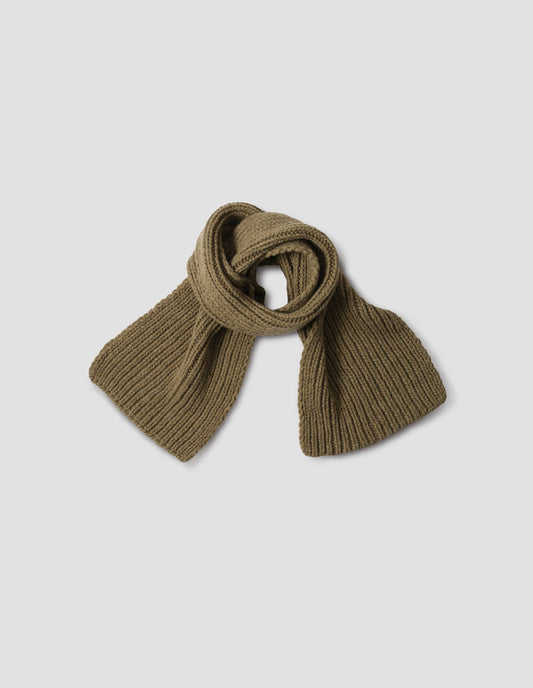 MHL. HEAVY RIB SCARF | BRITISH WOOL | OLIVE