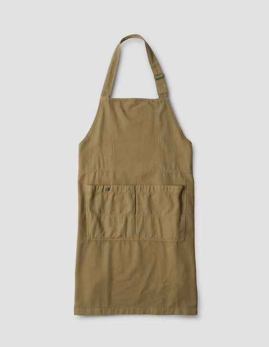 MHL. PATCH POCKET APRON | HEAVY COTTON CANVAS | OLIVE