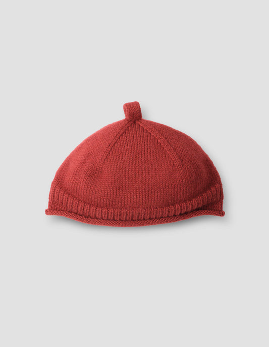 MHL. ROLLED HEM BEANIE | BRITISH MERINO | BRICK