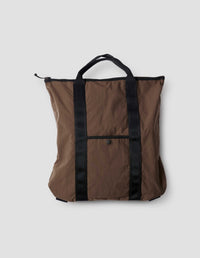 MHL. TWO WAY TOTE BAG | NYLON | BROWN