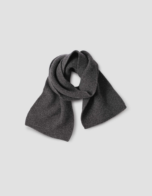 PURL STITCH SCARF | MERINO CASHMERE TWIST | CHARCOAL / STORM GREY TWIST