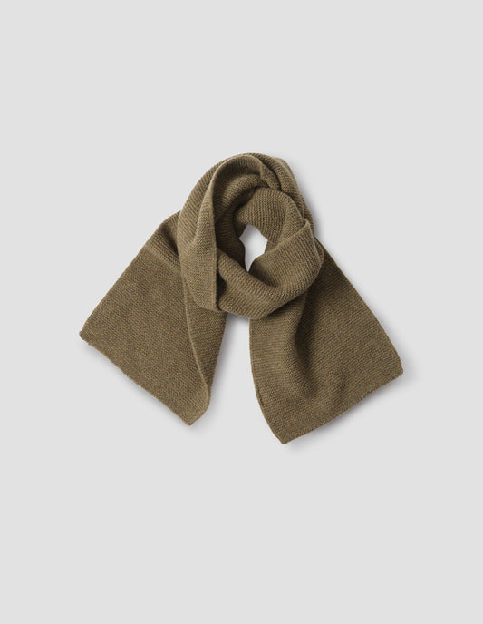 PURL STITCH SCARF | MERINO CASHMERE TWIST | KHAKI / TOBACCO TWIST