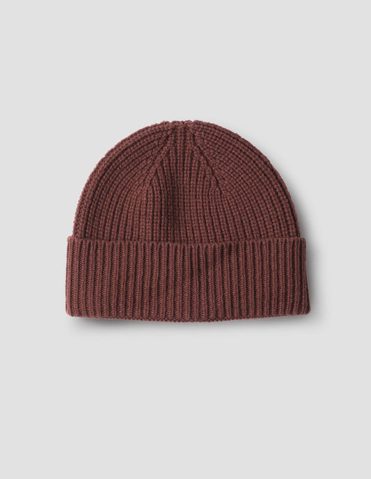 TEXTURED RIB BEANIE | MERINO CASHMERE | AMBER