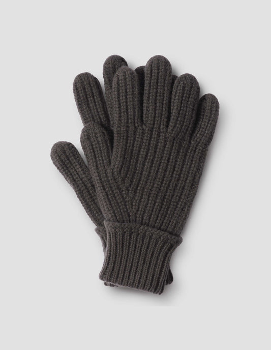 TEXTURED RIB GLOVE | MERINO CASHMERE | SLATE GREEN