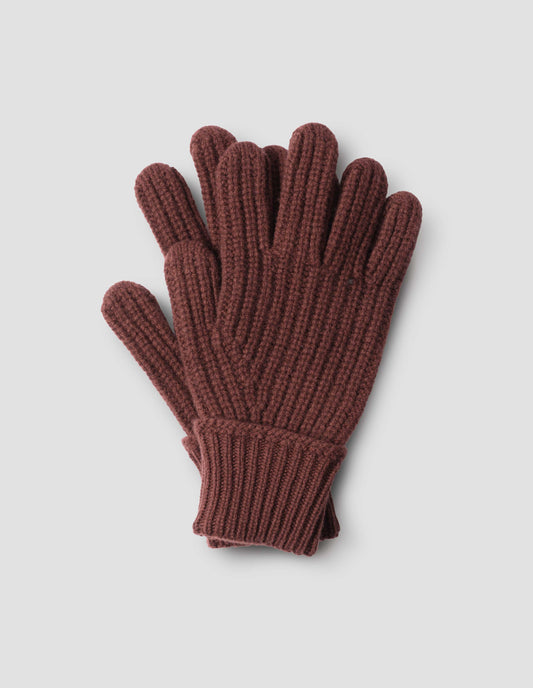 TEXTURED RIB GLOVE | MERINO CASHMERE | AMBER