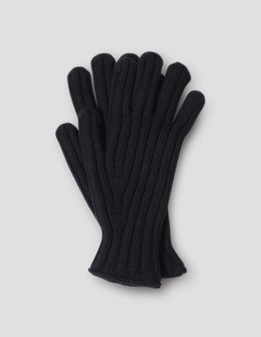 WIDE RIB GLOVE | MERINO CASHMERE | BLACK