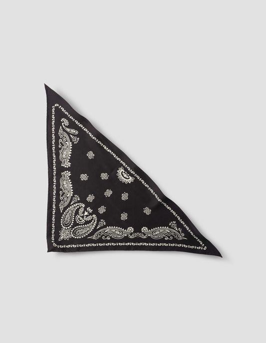 GRAPHIC BANDANA SCARF | SILK | BLACK / STONE