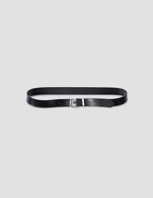 CEINTURE BOUCLE ARGENT | CUIR | NOIR