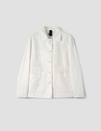 MHL. WORKER JACKET | COTTON LINEN PLAINWEAVE | OFF WHITE