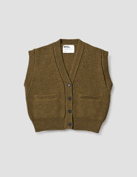 CARDIGAN SANS MANCHES MHL. | LAINE BRITANNIQUE | BUISSON