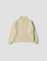 MHL. WIDE NECK SWEATER | BRITISH WOOL
 | NATURAL